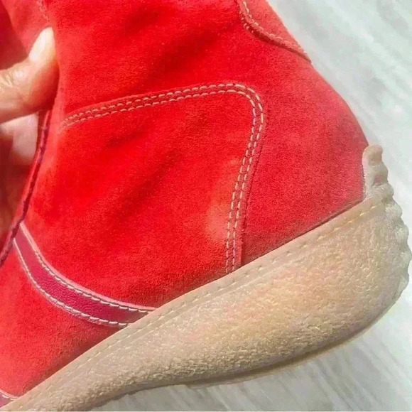 AQUATALIA ORANGE SUEDE WINTER BOOTS MADE IN ITALY SQUARE TOE WEDGE SIZE 8 - Picture 8 of 15